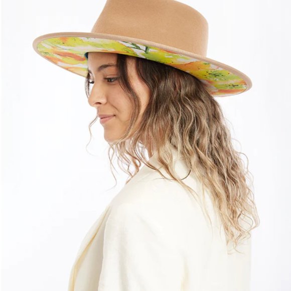 KEYONE ITALIAN MADE HAT NAYELI CORDATE FEDORA HAT BEIGE L $100 main image 5